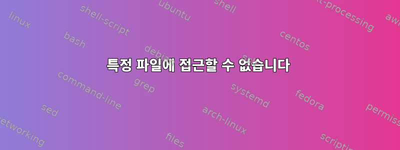 특정 파일에 접근할 수 없습니다