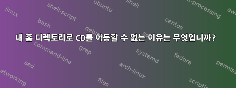 내 홈 디렉토리로 CD를 이동할 수 없는 이유는 무엇입니까?