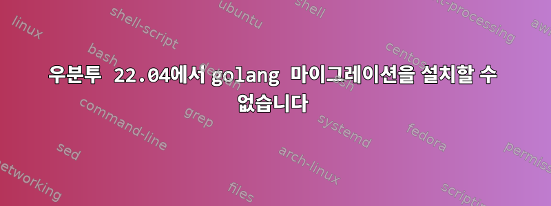 우분투 22.04에서 golang 마이그레이션을 설치할 수 없습니다