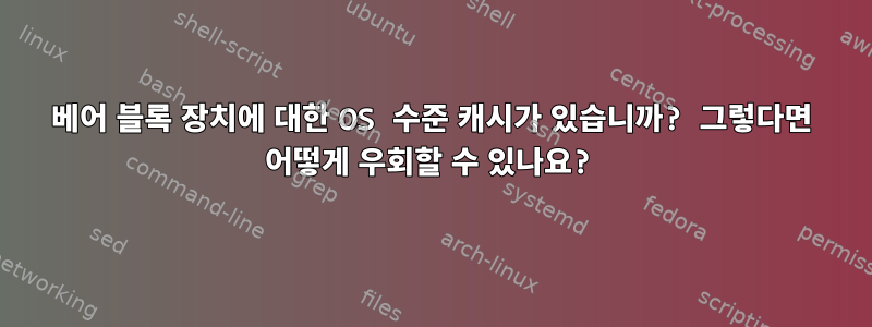 베어 블록 장치에 대한 OS 수준 캐시가 있습니까? 그렇다면 어떻게 우회할 수 있나요?