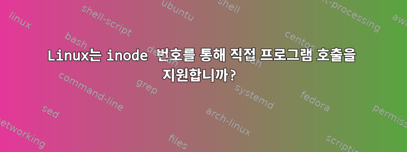 Linux는 inode 번호를 통해 직접 프로그램 호출을 지원합니까?