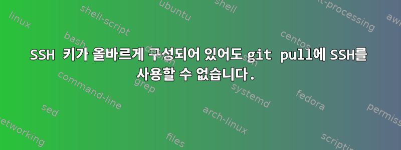 SSH 키가 올바르게 구성되어 있어도 git pull에 SSH를 사용할 수 없습니다.