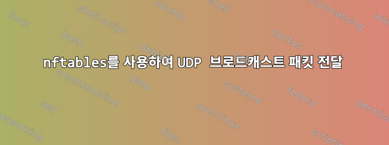 nftables를 사용하여 UDP 브로드캐스트 패킷 전달