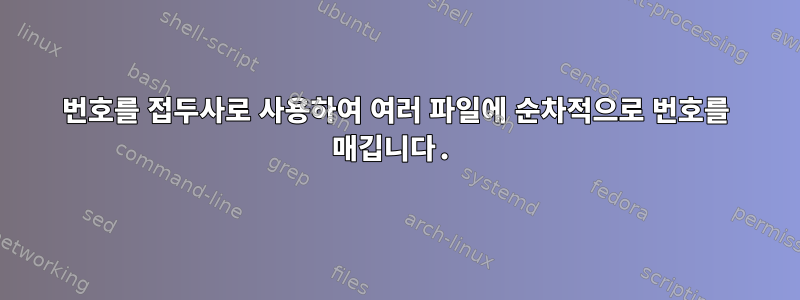 번호를 접두사로 사용하여 여러 파일에 순차적으로 번호를 매깁니다.