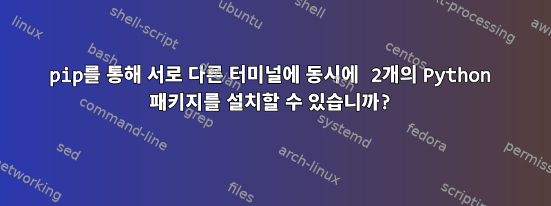 pip를 통해 서로 다른 터미널에 동시에 2개의 Python 패키지를 설치할 수 있습니까?