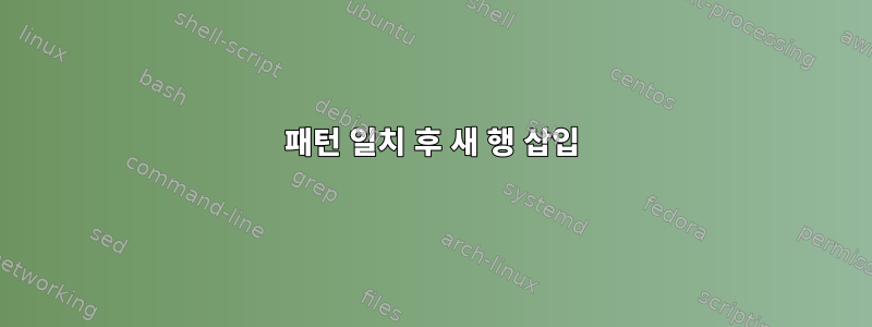 패턴 일치 후 새 행 삽입