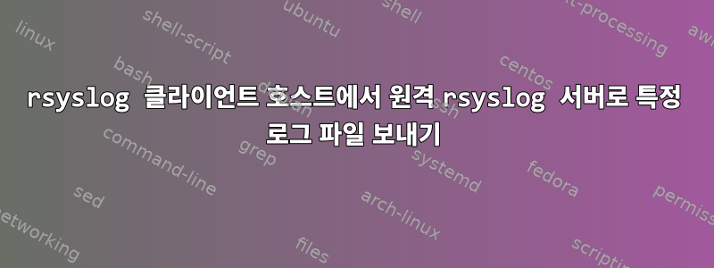 rsyslog 클라이언트 호스트에서 원격 rsyslog 서버로 특정 로그 파일 보내기