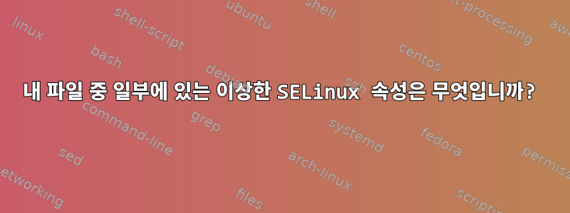 내 파일 중 일부에 있는 이상한 SELinux 속성은 무엇입니까?