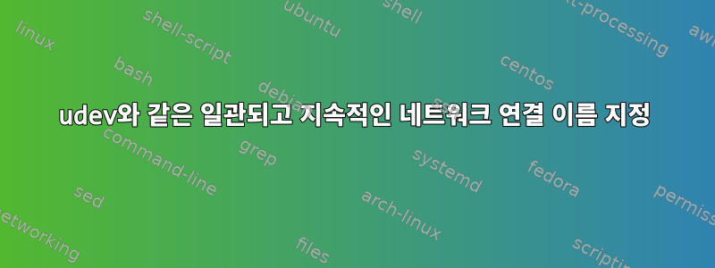 udev와 같은 일관되고 지속적인 네트워크 연결 이름 지정