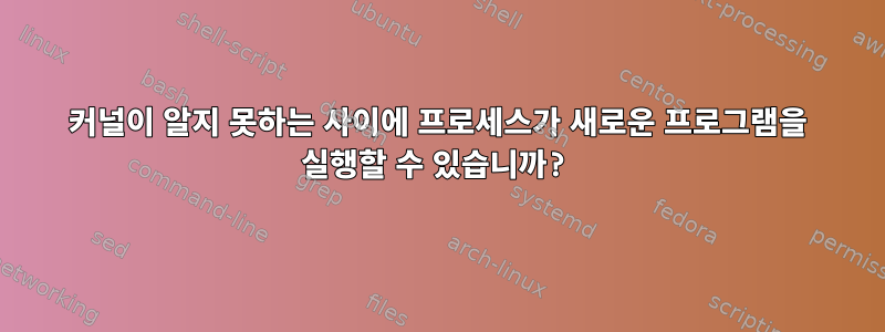 커널이 알지 못하는 사이에 프로세스가 새로운 프로그램을 실행할 수 있습니까?