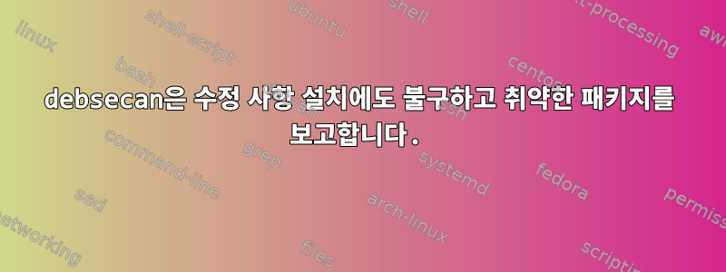 debsecan은 수정 사항 설치에도 불구하고 취약한 패키지를 보고합니다.