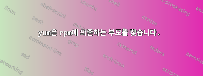 yum은 rpm에 의존하는 부모를 찾습니다.