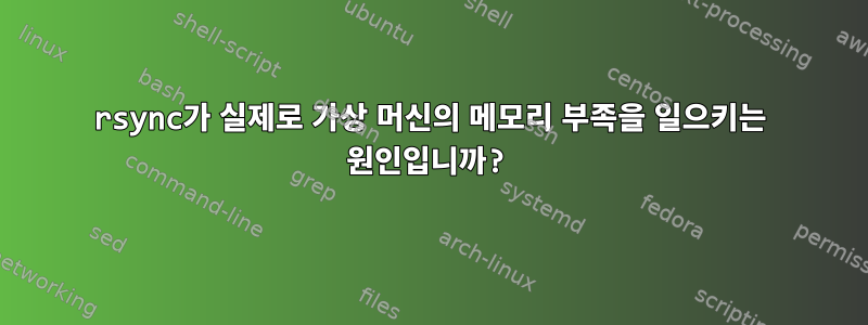 rsync가 실제로 가상 머신의 메모리 부족을 일으키는 원인입니까?