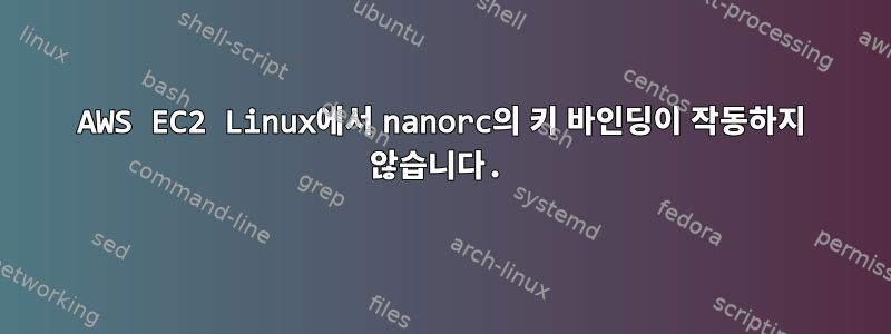 AWS EC2 Linux에서 nanorc의 키 바인딩이 작동하지 않습니다.