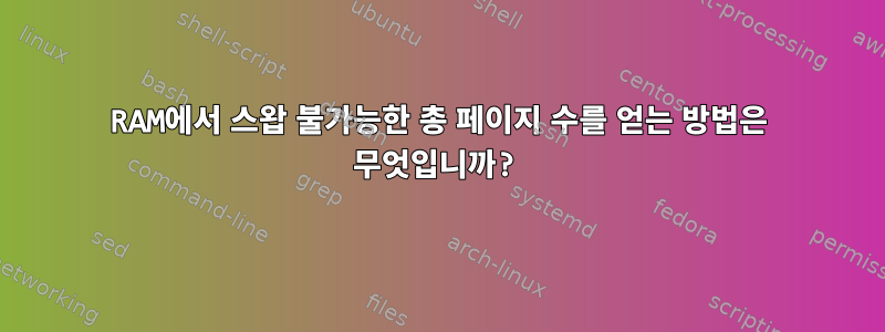 RAM에서 스왑 불가능한 총 페이지 수를 얻는 방법은 무엇입니까?