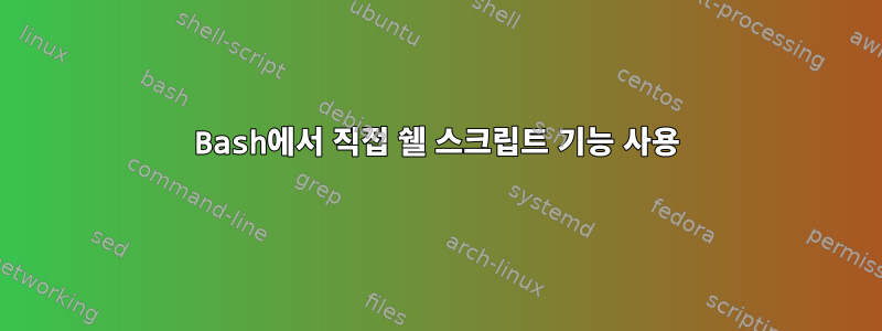 Bash에서 직접 쉘 스크립트 기능 사용