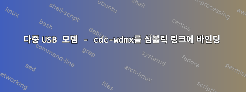 다중 USB 모뎀 - cdc-wdmx를 심볼릭 링크에 바인딩