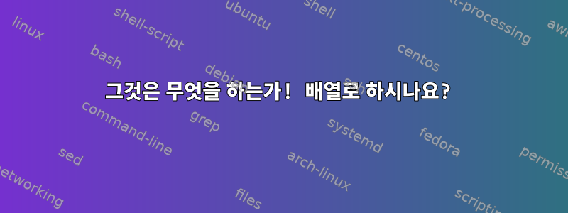 그것은 무엇을 하는가! 배열로 하시나요?