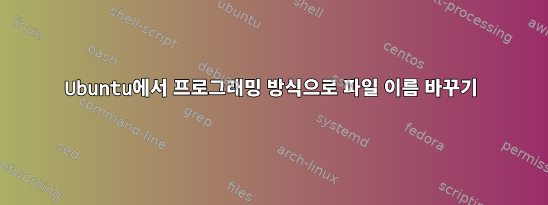 Ubuntu에서 프로그래밍 방식으로 파일 이름 바꾸기