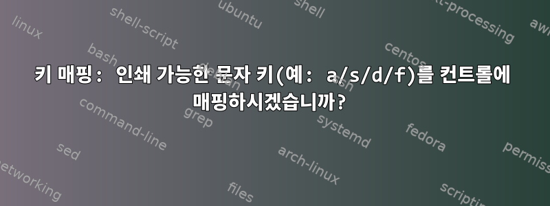 키 매핑: 인쇄 가능한 문자 키(예: a/s/d/f)를 컨트롤에 매핑하시겠습니까?