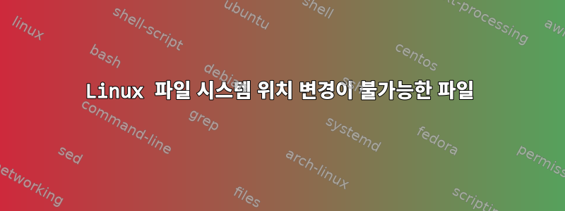 Linux 파일 시스템 위치 변경이 불가능한 파일