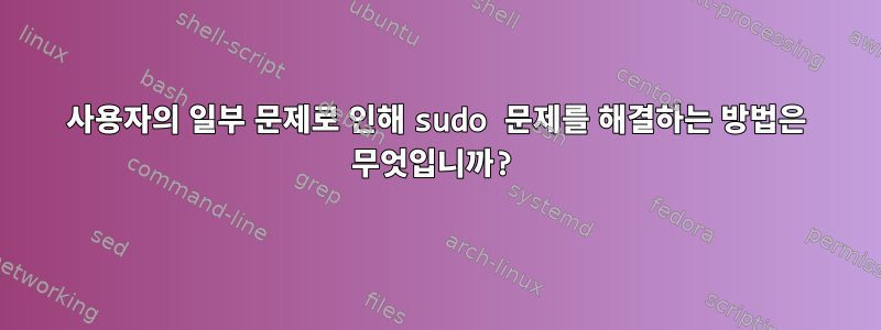 사용자의 일부 문제로 인해 sudo 문제를 해결하는 방법은 무엇입니까?