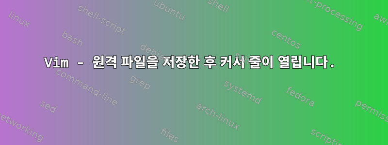 Vim - 원격 파일을 저장한 후 커서 줄이 열립니다.