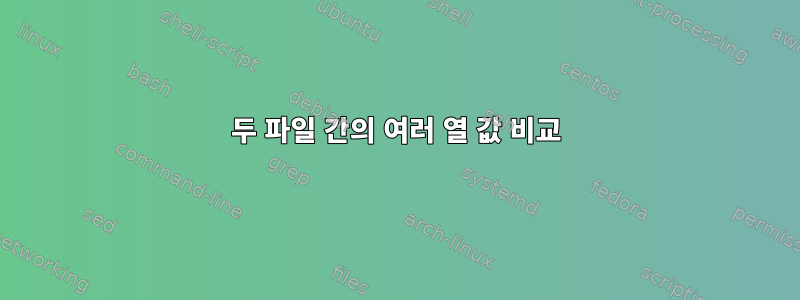 두 파일 간의 여러 열 값 비교