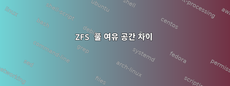 ZFS 풀 여유 공간 차이