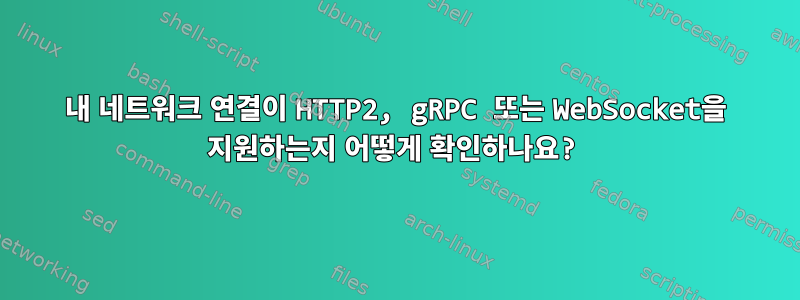 내 네트워크 연결이 HTTP2, gRPC 또는 WebSocket을 지원하는지 어떻게 확인하나요?