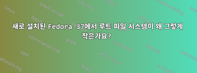 새로 설치된 Fedora 37에서 루트 파일 시스템이 왜 그렇게 작은가요?