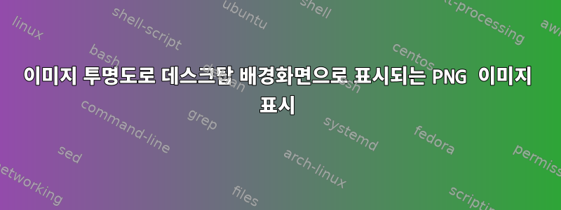 이미지 투명도로 데스크탑 배경화면으로 표시되는 PNG 이미지 표시