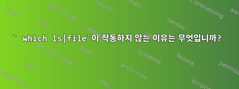 ` which ls|file`이 작동하지 않는 이유는 무엇입니까?