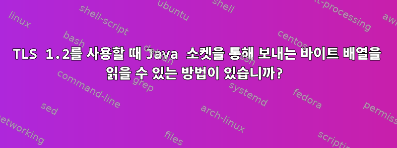 TLS 1.2를 사용할 때 Java 소켓을 통해 보내는 바이트 배열을 읽을 수 있는 방법이 있습니까?