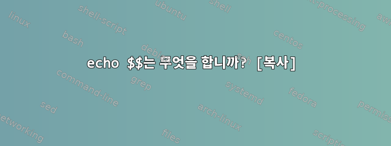 echo $$는 무엇을 합니까? [복사]