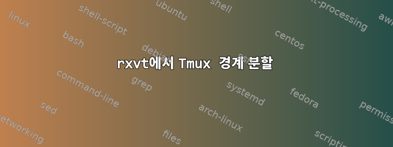 rxvt에서 Tmux 경계 분할