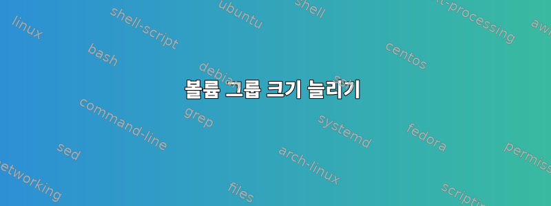 볼륨 그룹 크기 늘리기