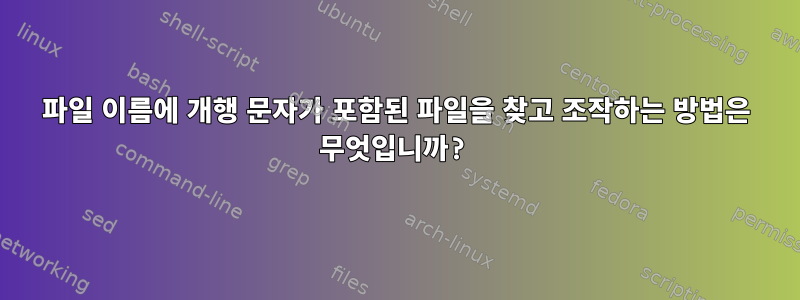 파일 이름에 개행 문자가 포함된 파일을 찾고 조작하는 방법은 무엇입니까?