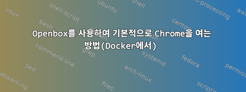 Openbox를 사용하여 기본적으로 Chrome을 여는 방법(Docker에서)