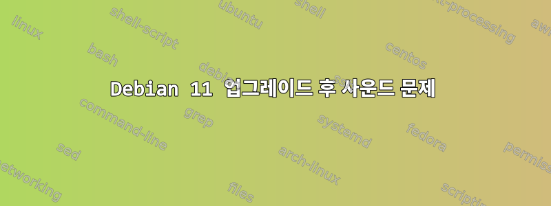 Debian 11 업그레이드 후 사운드 문제