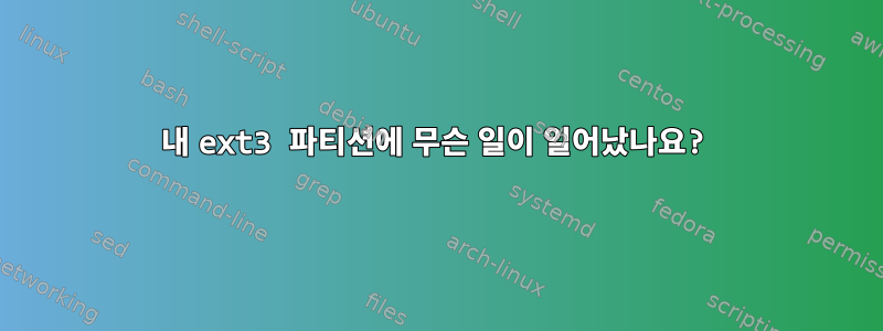 내 ext3 파티션에 무슨 일이 일어났나요?