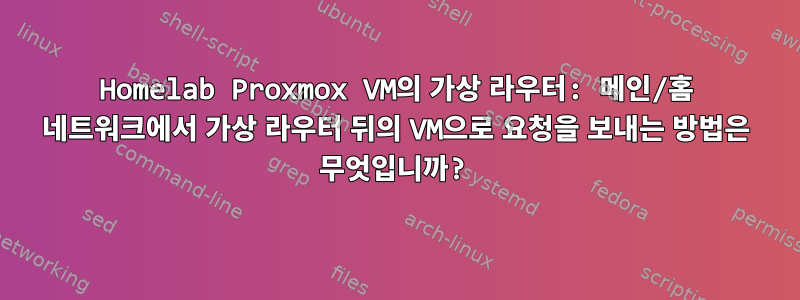 Homelab Proxmox VM의 가상 라우터: 메인/홈 네트워크에서 가상 라우터 뒤의 VM으로 요청을 보내는 방법은 무엇입니까?