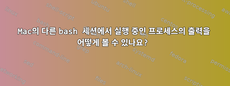 Mac의 다른 bash 세션에서 실행 중인 프로세스의 출력을 어떻게 볼 수 있나요?