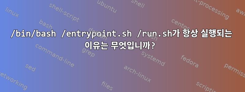 /bin/bash /entrypoint.sh /run.sh가 항상 실행되는 이유는 무엇입니까?