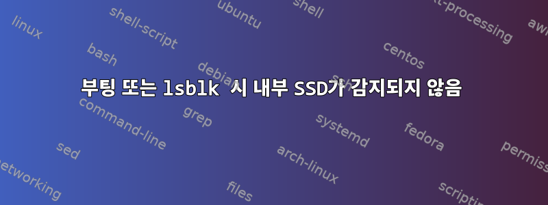 부팅 또는 lsblk 시 내부 SSD가 감지되지 않음