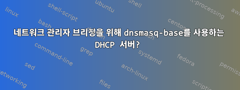 네트워크 관리자 브리징을 위해 dnsmasq-base를 사용하는 DHCP 서버?