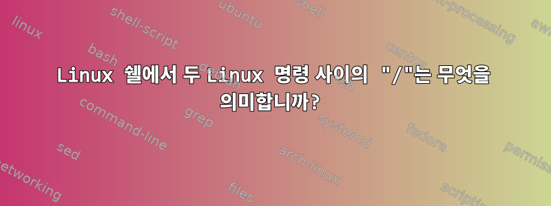 Linux 쉘에서 두 Linux 명령 사이의 "/"는 무엇을 의미합니까?