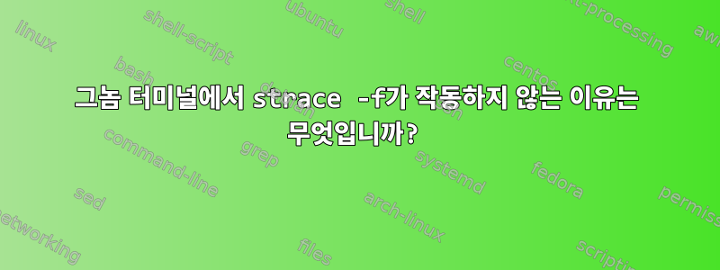 그놈 터미널에서 strace -f가 작동하지 않는 이유는 무엇입니까?