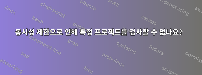 동시성 제한으로 인해 특정 프로젝트를 검사할 수 없나요?