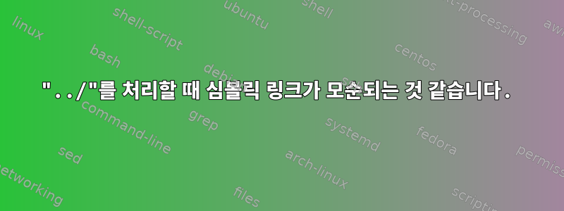 "../"를 처리할 때 심볼릭 링크가 모순되는 것 같습니다.